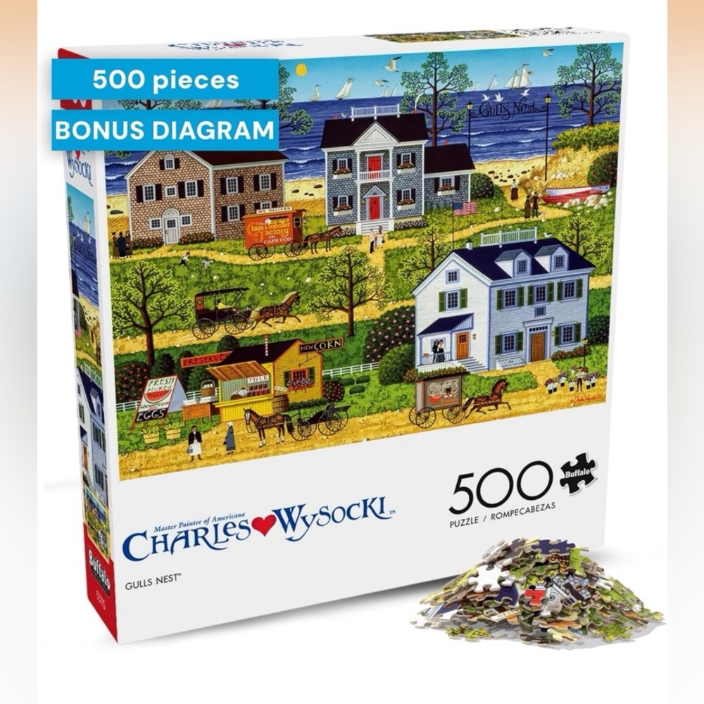 Buffalo Games - Charles Wysocki Gulls Nest 500 Piece Jigsaw for Adults